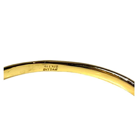 VTG Alexis Bittar Liquid Gold BRACELET Large CZ Stone Open Cuff 6.5"-7.5" Adjust - Picture 5 of 8